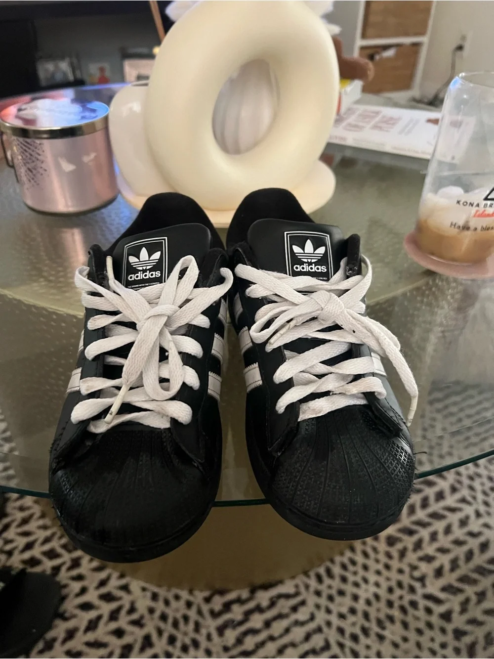 adidas Kids Superstar Sneakers - Black & White